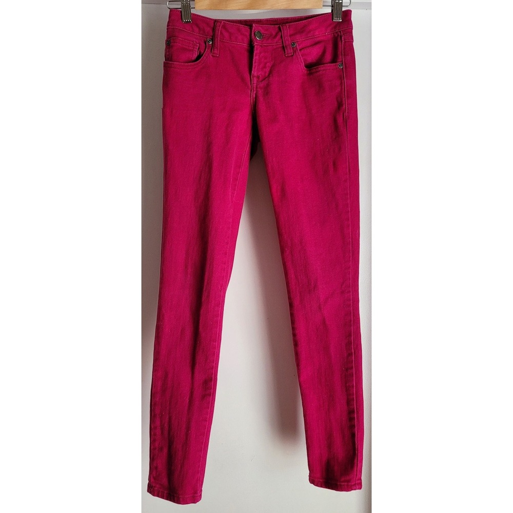 ZD Premium Skinny Jeans Women Size 3 Magenta Pink Casual Denim Pants Trousers